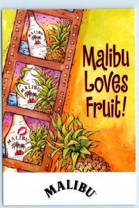 Advertising MALIBU COCONUT RUM Malibu Loves Fruit 2000 ~  4x6 Postcard