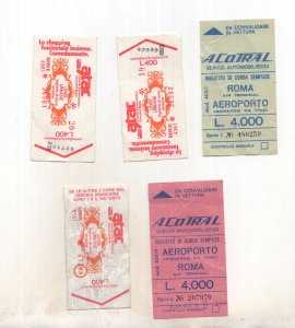 Rome Airport 5x Vintage Italian Transport Plane Travel Ticket s