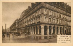 Postcard Paris France Rue De Rivoli automobiles roadside 23-5020