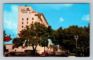 Clearwater FL, Fort Harrison Hotel, Sunoco Gas, Chrome Florida c1963 Postcard  