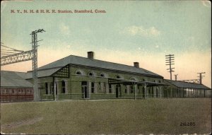 Stamford Connecticut CT Train Station Depot c1910s Postcard