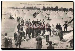 Old Postcard Chalons Camp A camp fire during the Army Schools