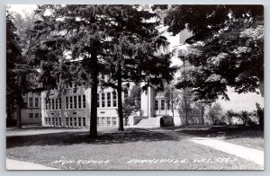 Evansville Wisconsin~High School Building~1950s RPPC