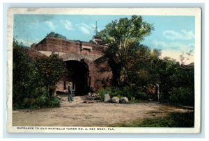  1923 Entrance To Old Martello Tower Key West Florida FL Posted Vintage Postcard