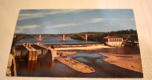 U. S. Government Dam and Locks and Ford Bridge Minneapolis Minnesota Postcard