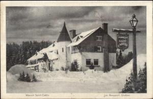 Lac Beauport Quebec Manoir Saint Castin in Winter Old Postcard