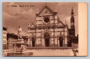 Church of Santa Croce FLORENCE Italy Vintage Postcard A230