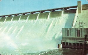 Vintage Postcard Spillway At Grand Coulee Dam Discharges From Lake Roosevelt WA