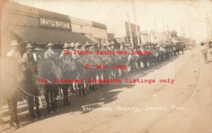 Mexico Border War, RPPC, Insurrectionists Cavalry on a Street in Juarez Mexico