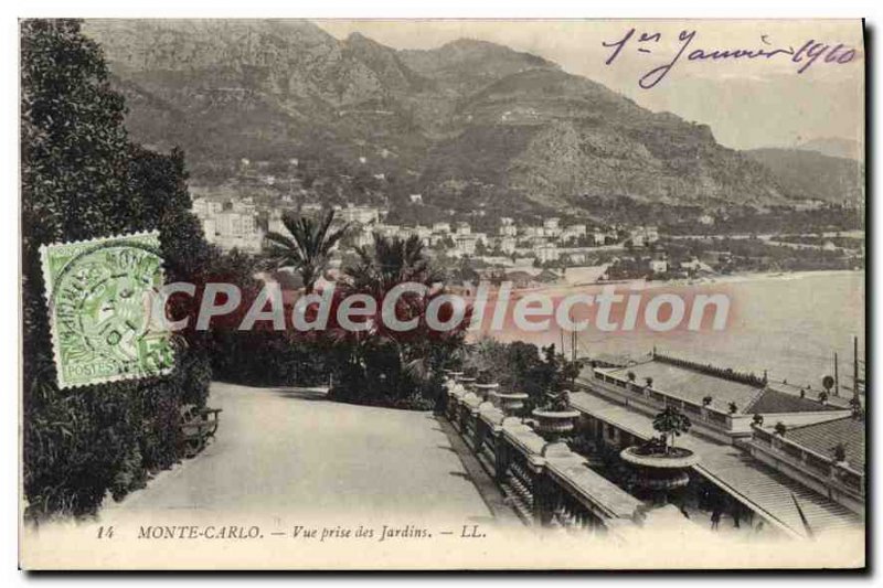 Old Postcard Monte Carlo Gardens outlet View