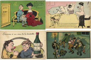 HUMOR COMIC 67 Vintage Postcards Mostly LITHO Pre-1920 (L4450)