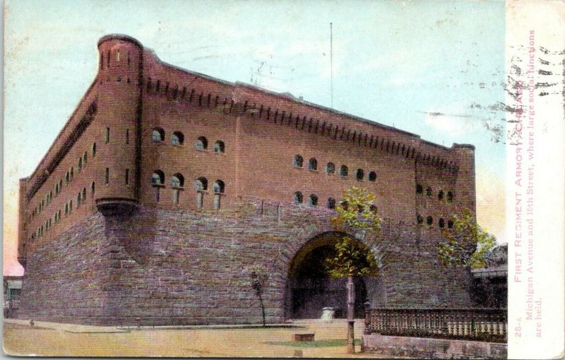 Chicago IL~First Regiment Armory~Guard For Millionaire Homes~Razed 1967~1909 