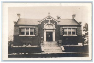 1911 Library Building Scene Street Tipton Iowa IA RPPC Photo Antique Postcard
