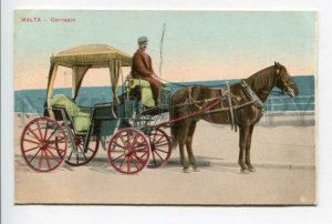 425914 MALTA native carriage Vintage postcard