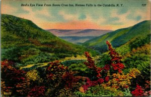 View From Santa Cruz Inn Haines Falls New York NY UNP  Unused Linen Postcard E6