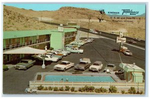 c1950's View Of Kingman Travel Lodge Motel Cars Pool Kingman Arizona AZ Postcard