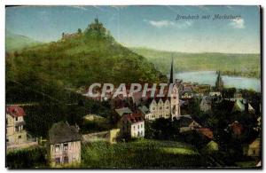 Old Postcard mit Marksburg Braubach