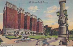 Illinois Chicago The Stevens Hotel 1954 Curteich