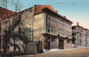 Alliance Ohio Columbia Theatre Street View Antique Postcard K28238