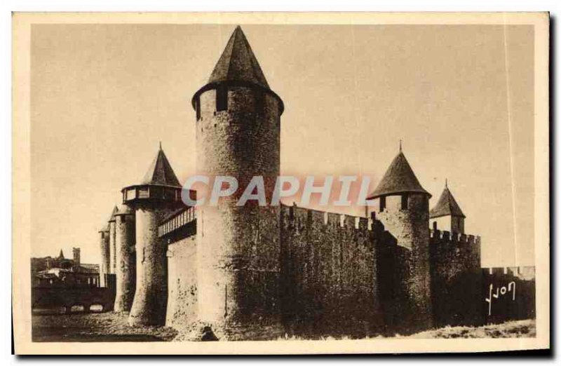 Old Postcard La Cite in Carcassonne Le Chateau
