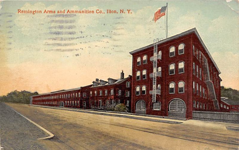 Remington Arms & Ammunition Co Ilion, New York, USA Gun Factory 1916 postal m...