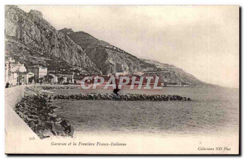 Garavan - and Frontiere Franco - Italian - Old Postcard