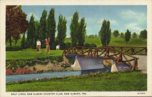 PC GOLF, INDIANA, NEW ALBANY, GOLF LINKS, Vintage Postcard (b45809)