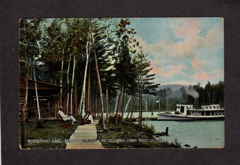 ME Moosehead Lake Greenville Gilbert Coombs Camps 1907 Maine Postcard