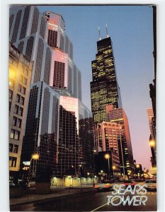Postcard Sears Tower & Wacker Drive Chicago Illinois USA
