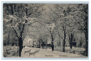 c1910s Prosit Neujahr! Bensheim BahnofstraBe, Germany Posted Antique Postcard