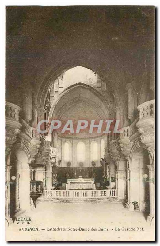Old postcard Avignon Cathedrale Notre Dame Dome of The Great Nave