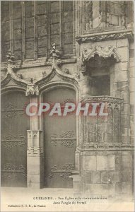 Old Postcard Guerande His Church and outdoor chair in the corner of Portal