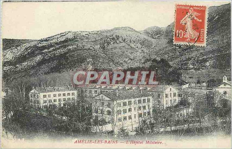 Old Postcard Amelie les Bains Army Military Hospital