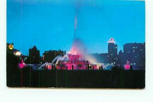 Postcard Buckingham Fountain at Night Chicago Illinois 15000 Gallon Mi  # 3226A 