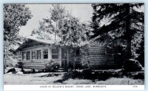 CRANE LAKE, Minnesota MN ~ Log Cabin NELSON'S RESORT Roadside 1960s Postcard