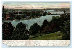 1907 Fox River Water Power Appleton Wisconsin WI Posted Antique Postcard