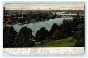 1907 Fox River Water Power Appleton Wisconsin WI Posted Antique Postcard 