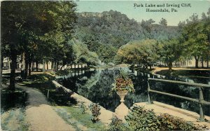 Postcard Pennsylvania Honesdale Park Lake Irving Cliff 23-5679
