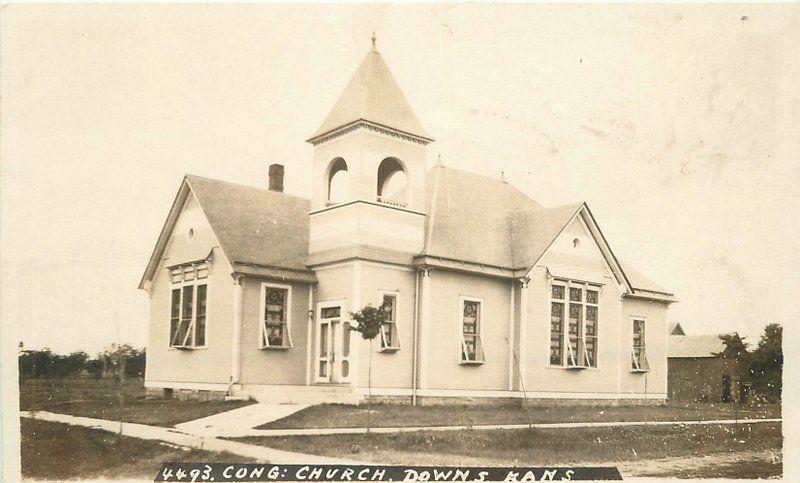 C-1910 Bowers Congregational Church Osborn Downs Kansas RPPC real photo 2613