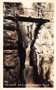 Jasper National Park Canada 1910s RPPC Real Photo Postcard Maligne Canyon