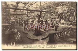 Postcard Old Bike Cycle Cycling Manufacture d & # 39Armes and Saint Etienne C...