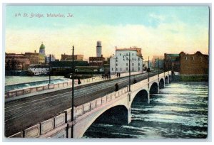 c1910 4th St Bridge River Railway Buildings Waterloo Iowa IA Unposted Postcard