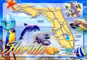 FLORIDA: VISITORS STATE MAP CARD