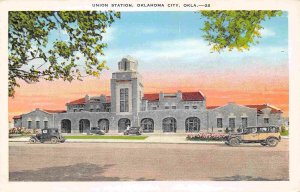 Union Station Railroad Depot Oklahoma City Oklahoma 1930s postcard