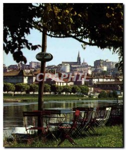 Modern Postcard Angouleme The Banks of the Charente background City