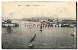 Old Postcard Toulon Entree Du Port Boat