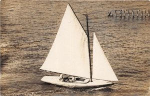 J20/ Cleveland Ohio RPPC Postcard c1910 Lake Erie Sailboat Yacht 4