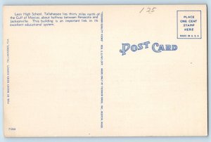 Tallahassee Florida FL Postcard Leon High School Exterior Building View c1940