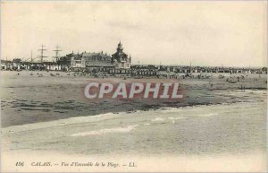 Old Postcard Calais the Beach Overview