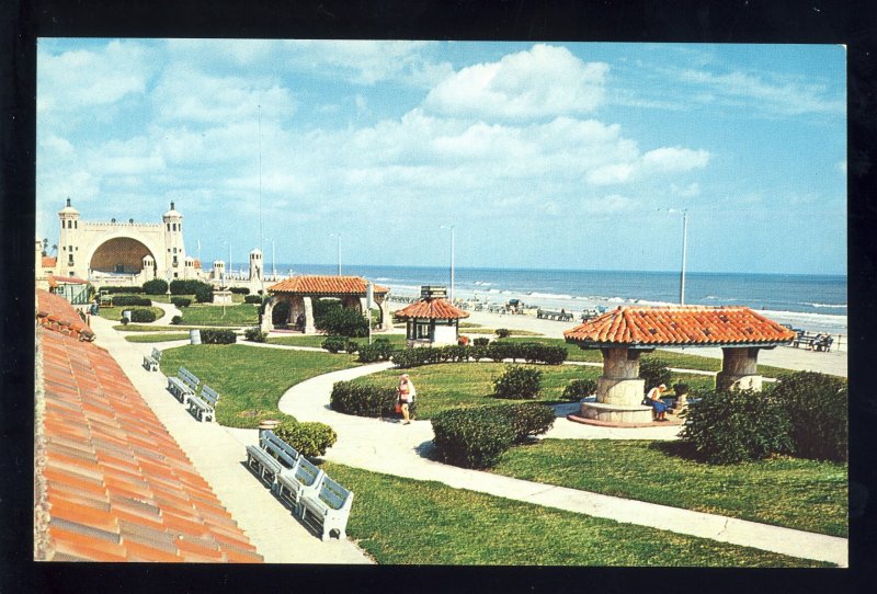 Daytona Beach, Florida/FL Postcard, Boardwalk & Beach From Ocean Front Park